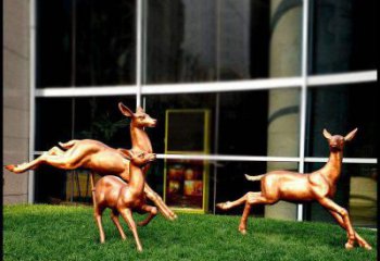徐州精美青铜动物雕塑——小鹿奔跑