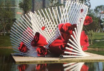 徐州玫瑰之美，不锈钢艺术雕塑