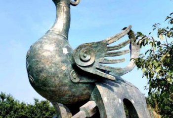 徐州公园园林朱雀铜雕景观雕塑
