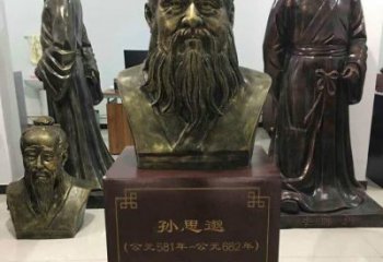 徐州标志性雕塑-孙思邈半身像铜雕