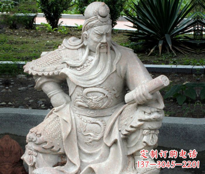 徐州古代人物关公看书石雕