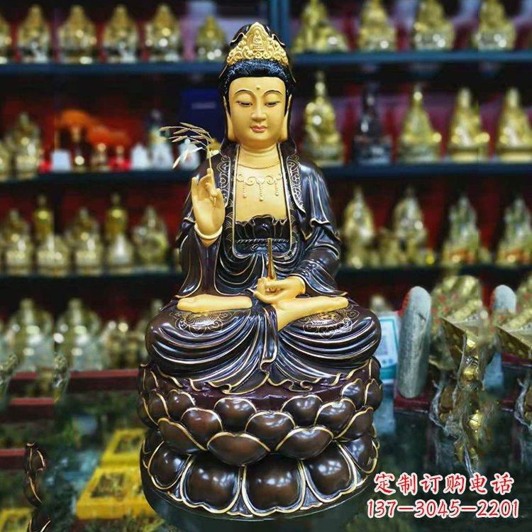 徐州古铜手工雕刻观音佛像