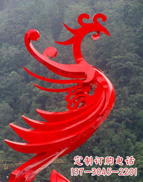 徐州广场不锈钢彩色凤凰雕塑