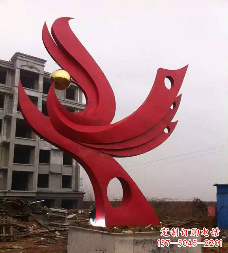 徐州全新抽象凤凰不锈钢雕塑
