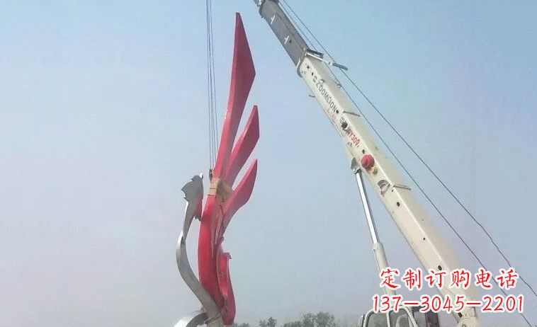 徐州广场不锈钢抽象凤凰雕塑_2 (2)