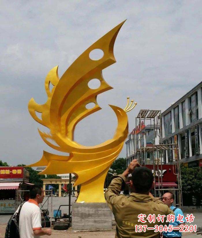 徐州广场不锈钢抽象凤凰雕塑1