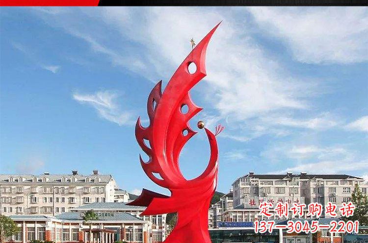 徐州广场不锈钢凤凰摆件雕塑1