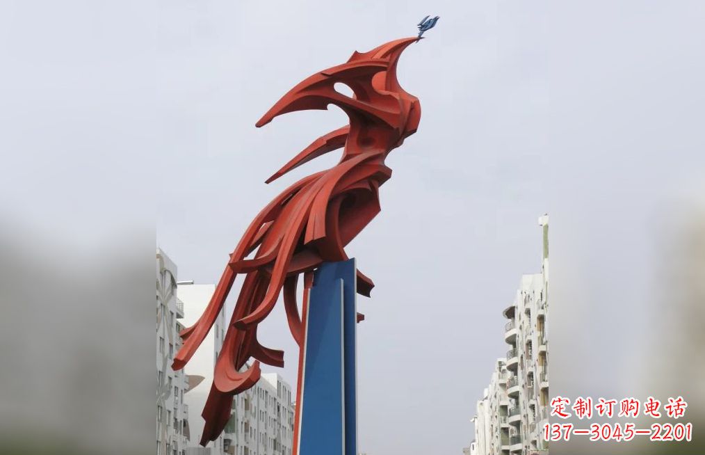 徐州广场不锈钢凤凰抽象雕塑