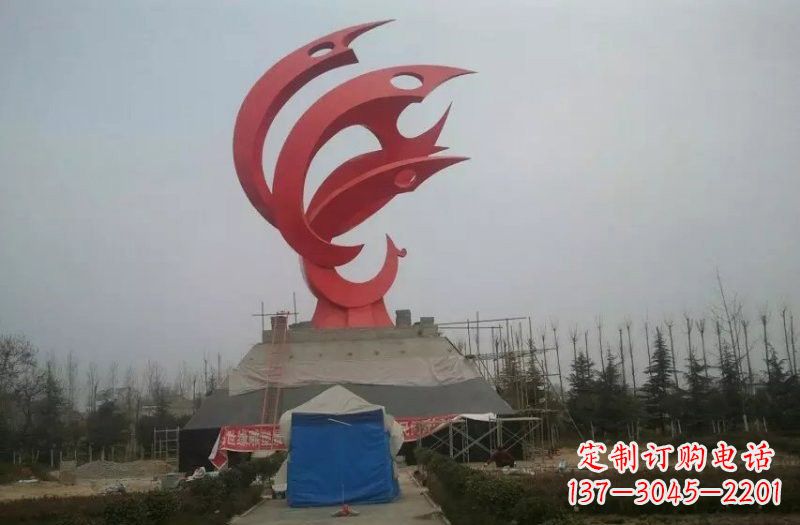 徐州优雅精致的不锈钢凤凰雕塑