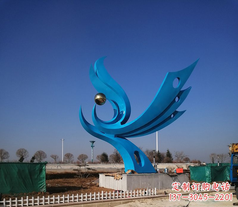 徐州广场不锈钢凤凰雕塑