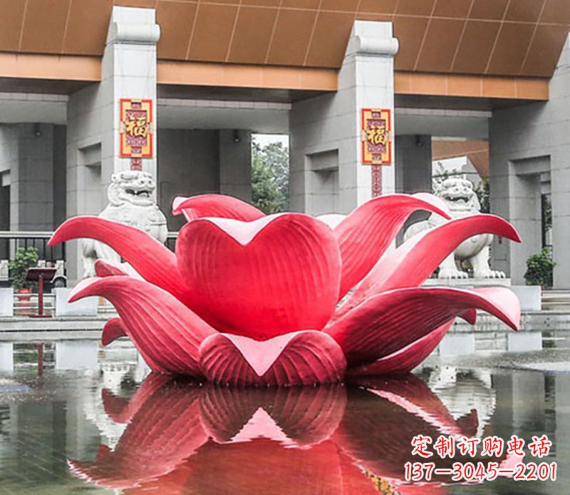 徐州广场不锈钢荷花景观雕塑