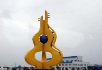 徐州中领雕塑：葫芦琵琶不锈钢雕塑
