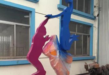 徐州广场不锈钢打篮球雕塑