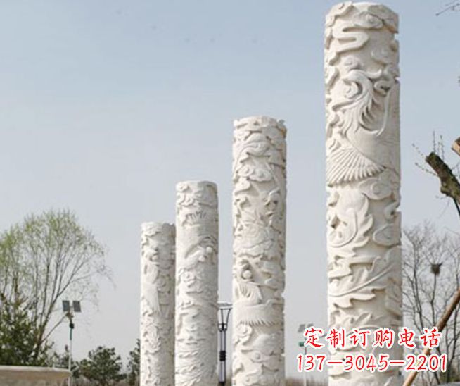 徐州尊贵优雅,凤凰浮雕龙柱景观石雕