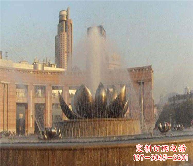 徐州广场荷花景观喷泉铜雕