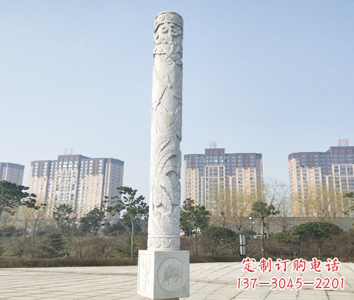徐州真实而细腻的大理石龙柱石雕