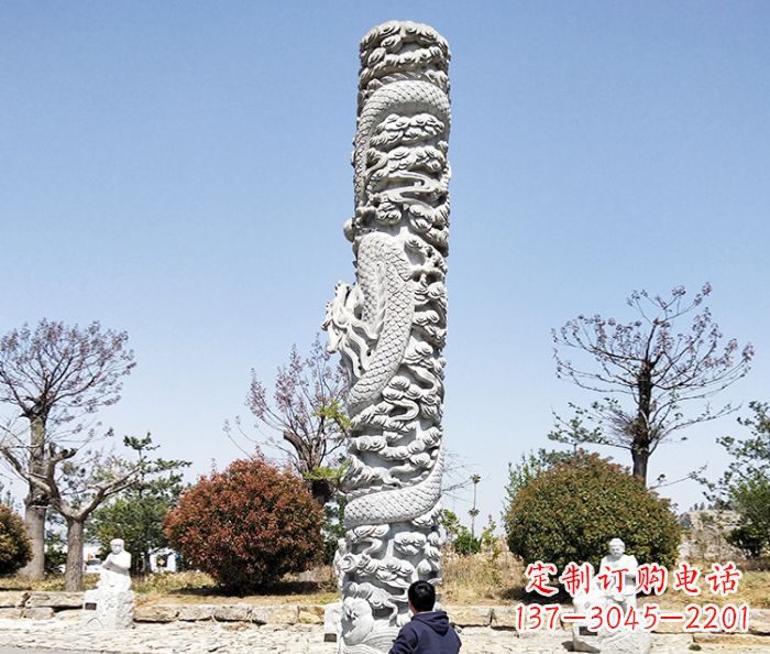 徐州广场景观大理石盘龙柱石雕