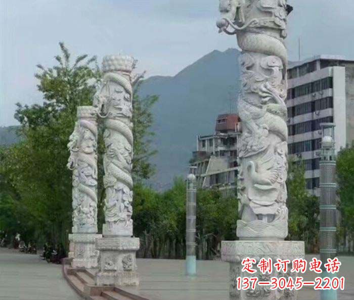 徐州定制精美的盘龙柱石雕