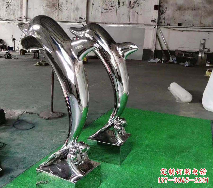 徐州镜面不锈钢雕塑——海豚