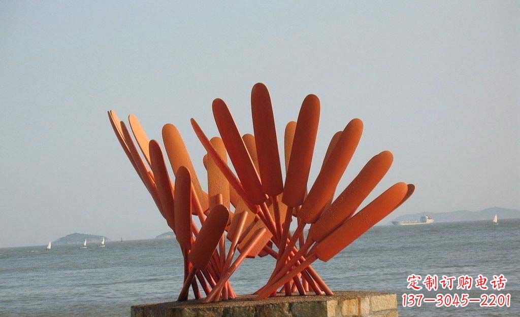 徐州海边不锈钢抽象船桨雕塑