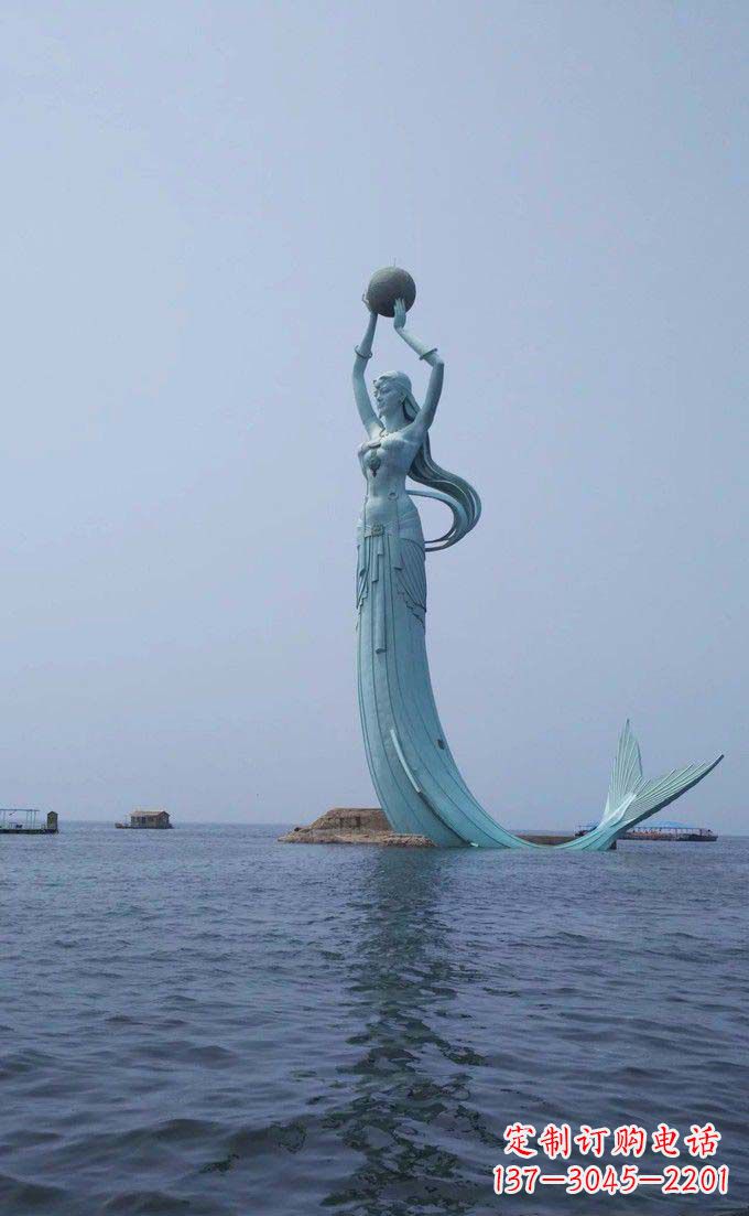 徐州海边不锈钢大型美人鱼景观雕塑