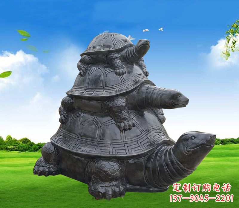 徐州重现经典，海龟母子石雕动物摆件