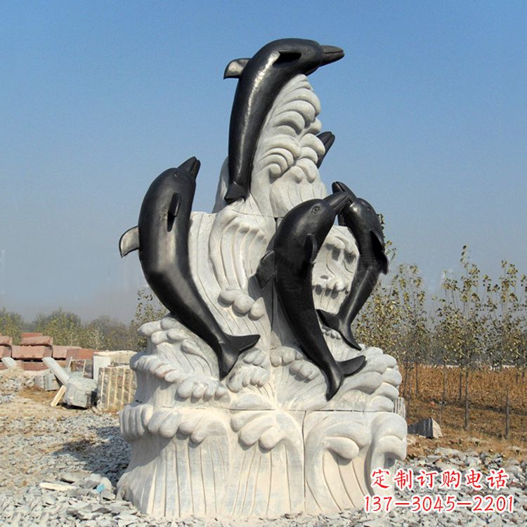 徐州海豚石雕景观雕塑