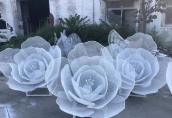 徐州广场不锈钢镂空花朵雕塑