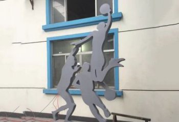 徐州广场不锈钢运动打篮球雕塑，