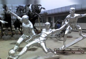 徐州中领雕塑定制的不锈钢足球运动雕塑
