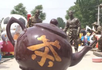徐州高质量广场茶壶铜雕塑