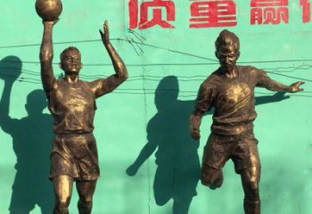 徐州广场铜雕打篮球小品人物雕塑