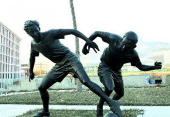 徐州中领雕塑-复原完美动态，足球铜雕玩偶