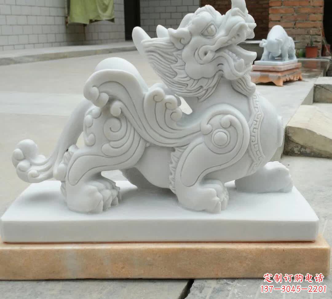 徐州精美汉白玉貔貅雕塑