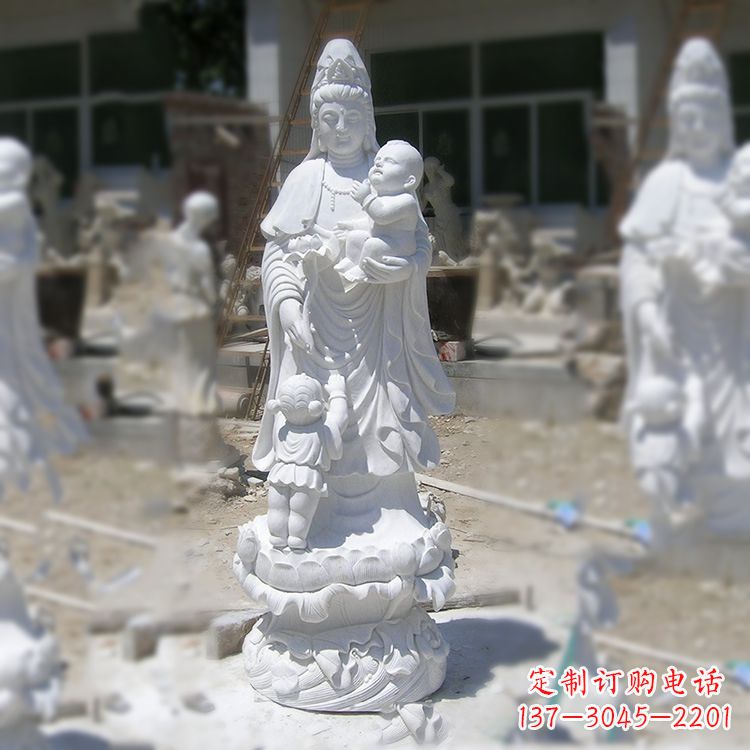 徐州汉白玉送子观音雕塑