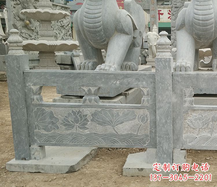 徐州荷花石浮雕仿古栏板石雕