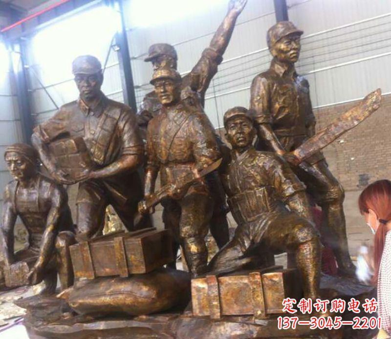 徐州把热血历史纪念永久铸就——红军雕塑