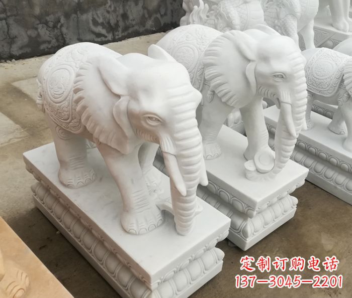 徐州增添吉祥气息的玉质大象雕塑