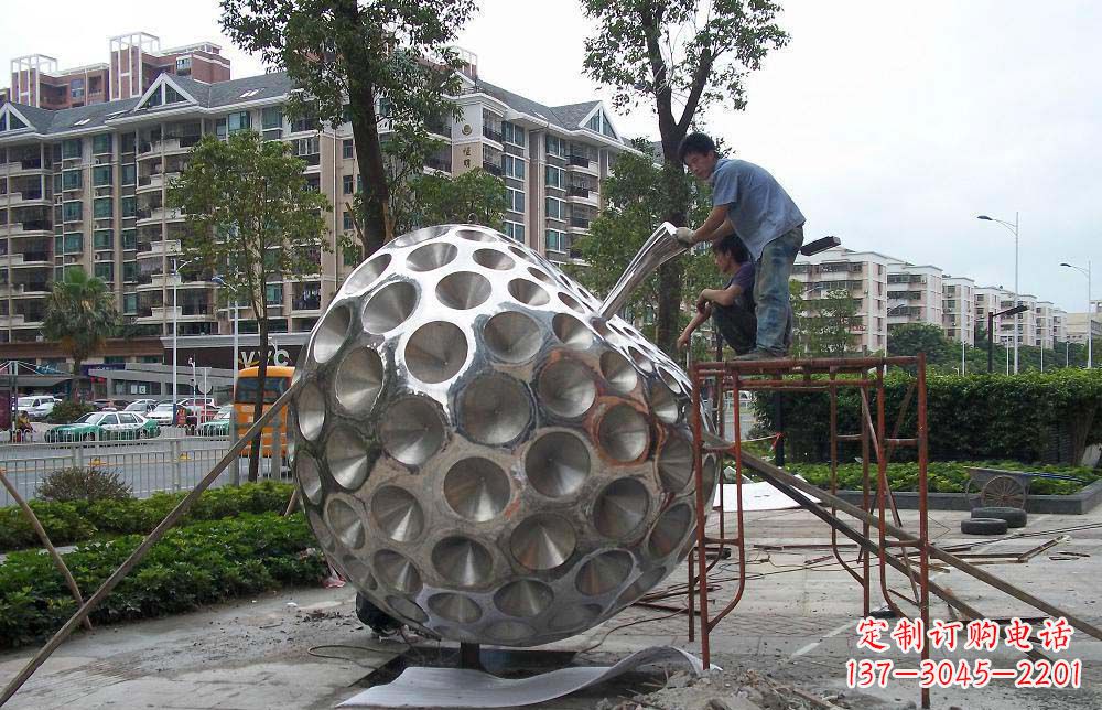 徐州街边不锈钢抽象苹果雕塑