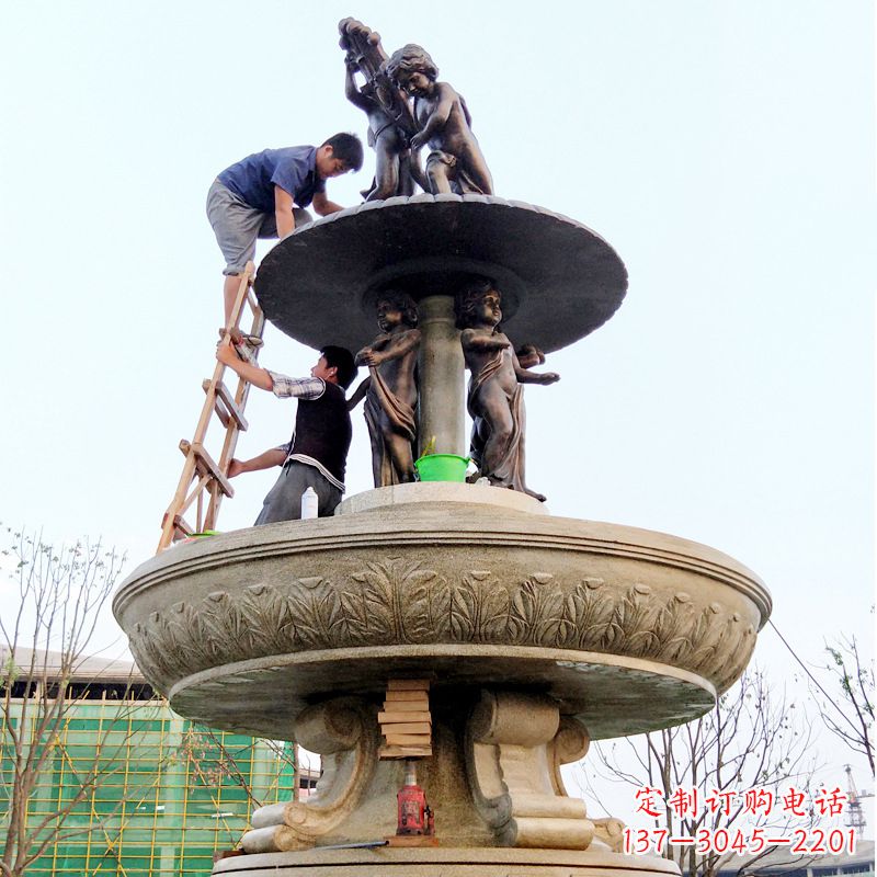 徐州精美金蝉石喷泉雕塑