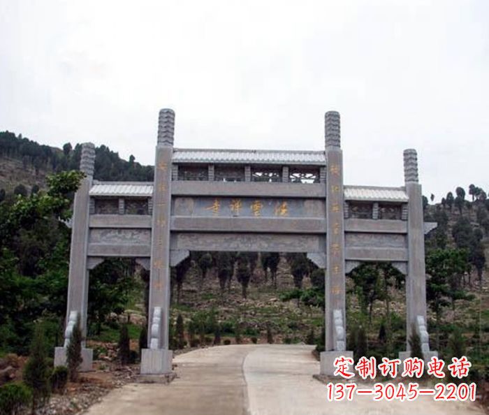 徐州景区三门牌坊石雕 (17)