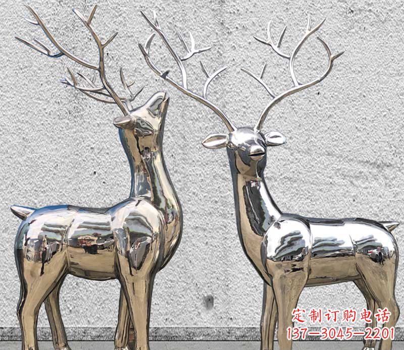徐州镜面不锈钢小鹿雕塑