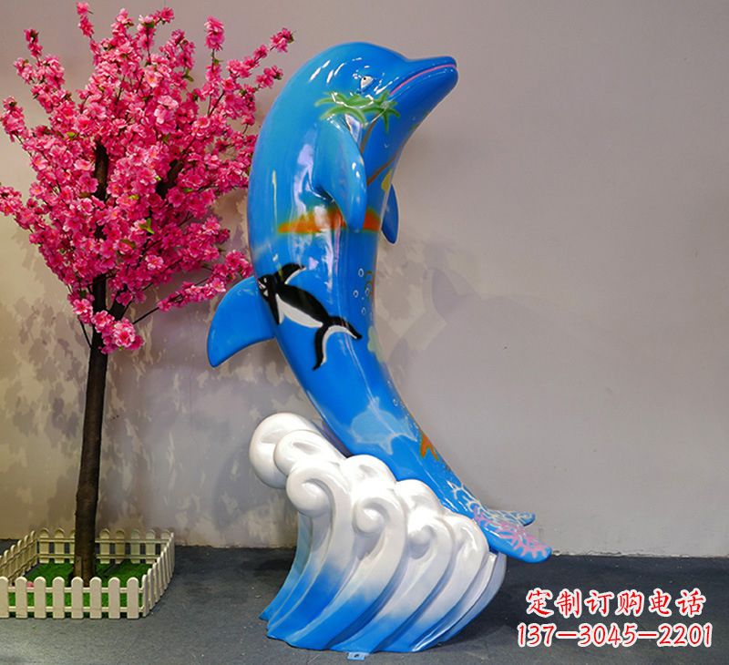 徐州蓝色海豚彩绘雕塑，装点您的园林景观