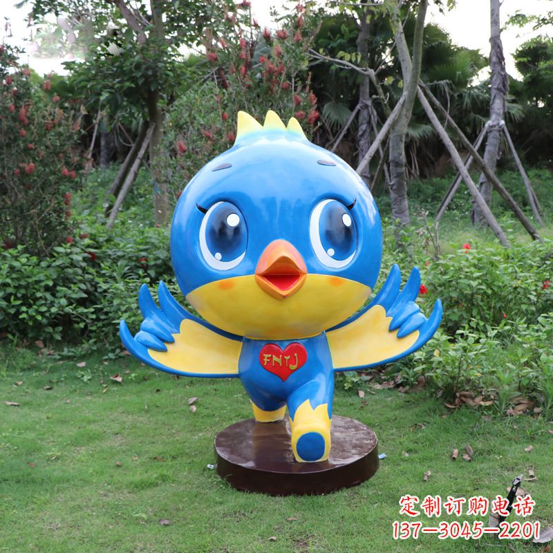 徐州蓝色梦幻，玻璃钢鸽子雕塑