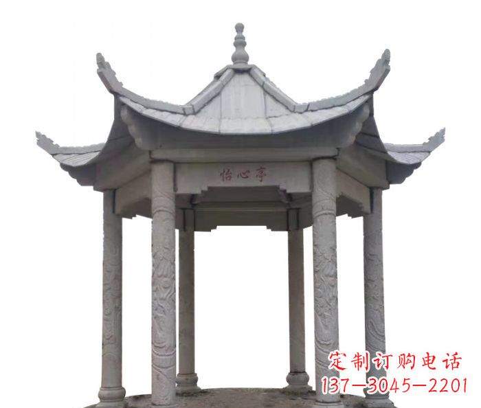 徐州六角石雕凉亭 (5)