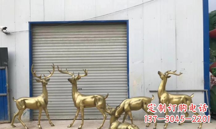 徐州高贵典雅的鹿群铜雕