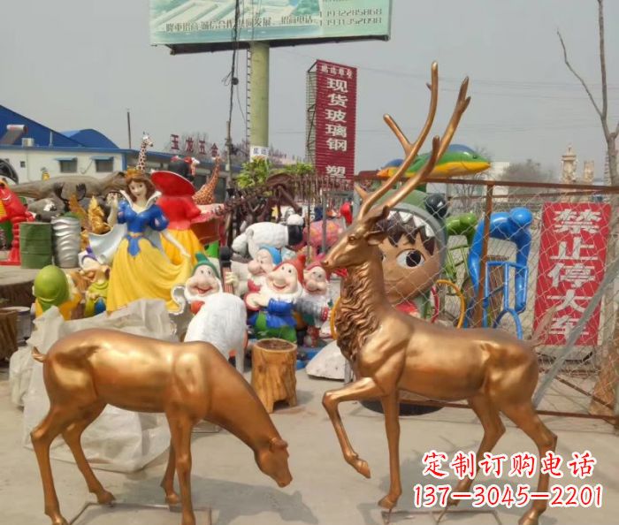 徐州优雅经典,中领雕塑鹿铜雕塑