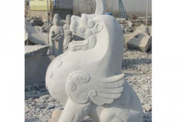 徐州汉白玉独角兽石雕，精美细腻，魅力无穷