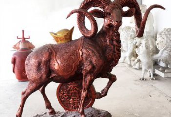 徐州红阳开泰精美的缅甸铜山羊雕塑