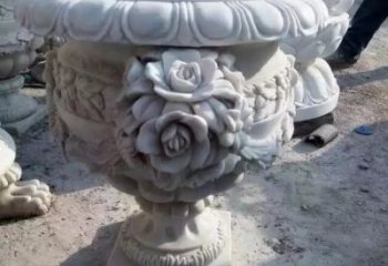 徐州花朵浮雕欧式花钵石雕
